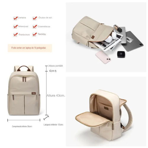 Mochila Executiva Para Notebook e Tablet em Couro GOLF