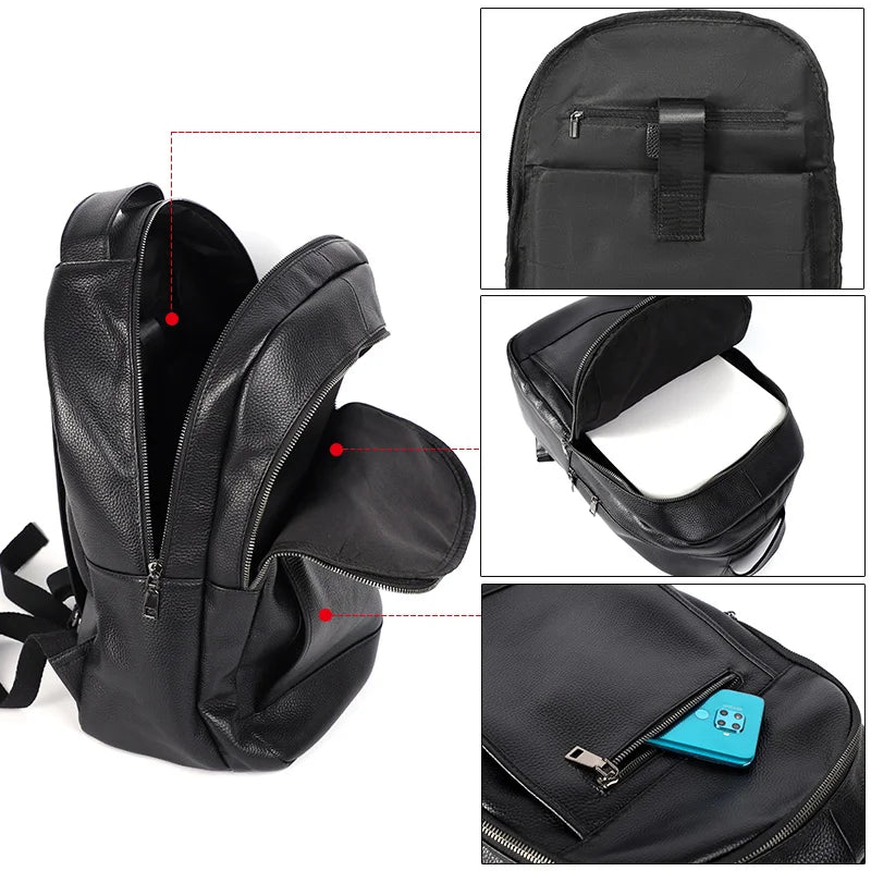 Mochila Masculina Executivo Impermeável em Couro