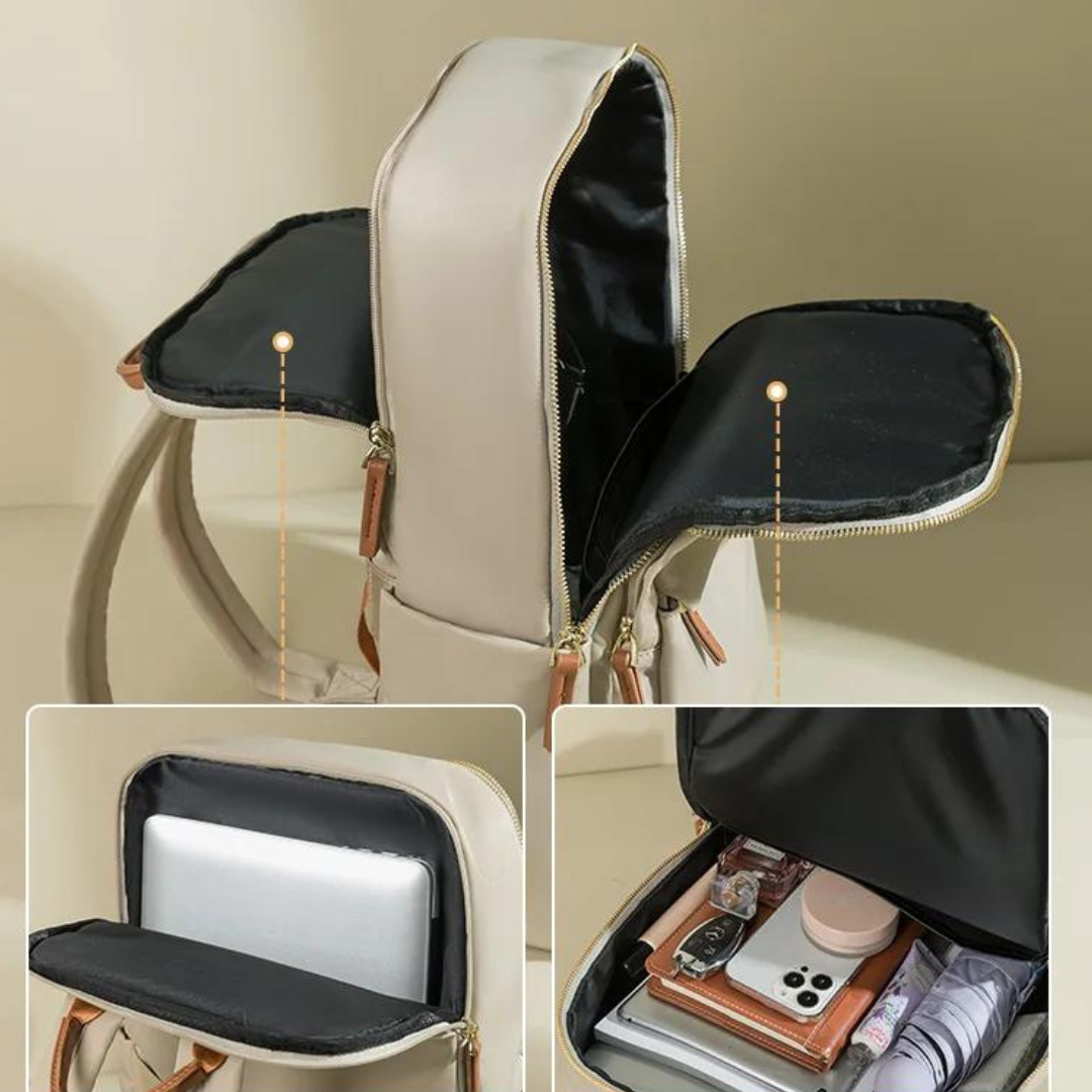 Mochila Em Couro Impermeável Para Notebook Roma