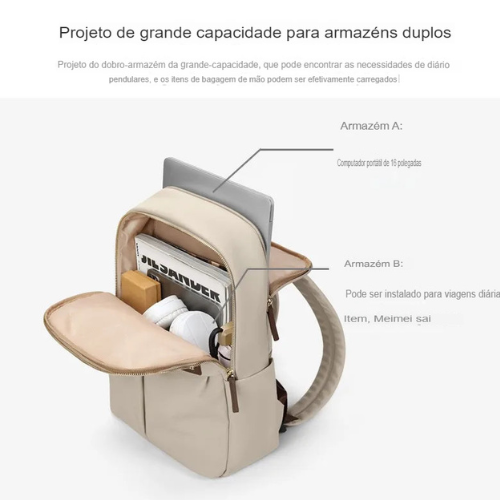 Mochila Executiva Para Notebook e Tablet em Couro GOLF
