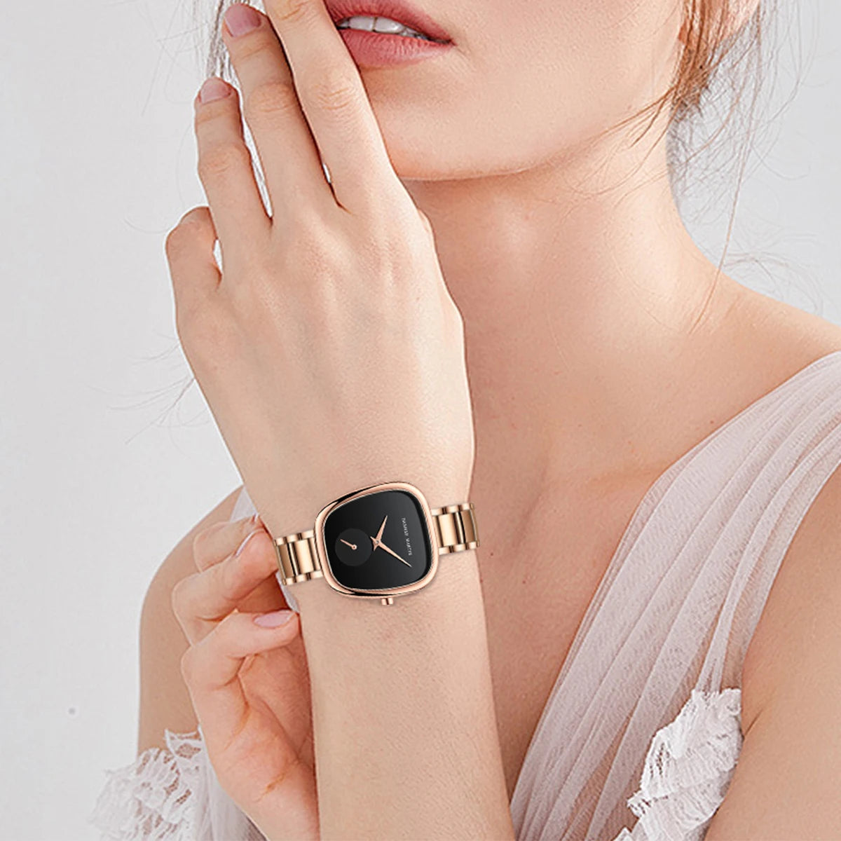 Relógio Feminino Dourado Minimalista Aurora