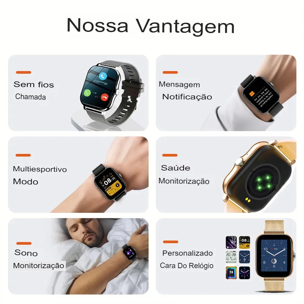 Relógio Smartwatch XiaomFull Com Pulseira Extra